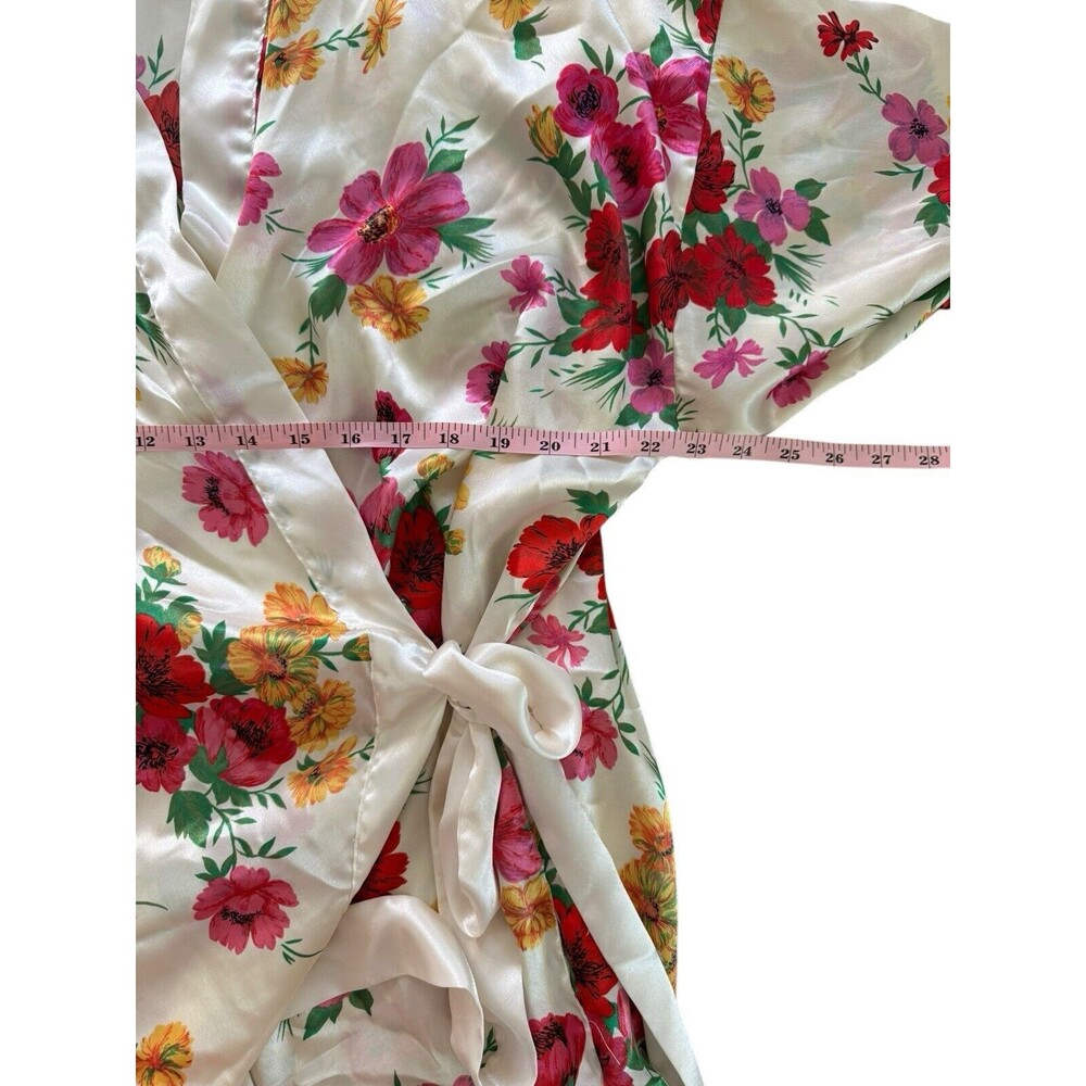 Victoria’s Secret Vintage Gold Label Tropical Floral Kimono Robe One Size Satin - Picture 9 of 10